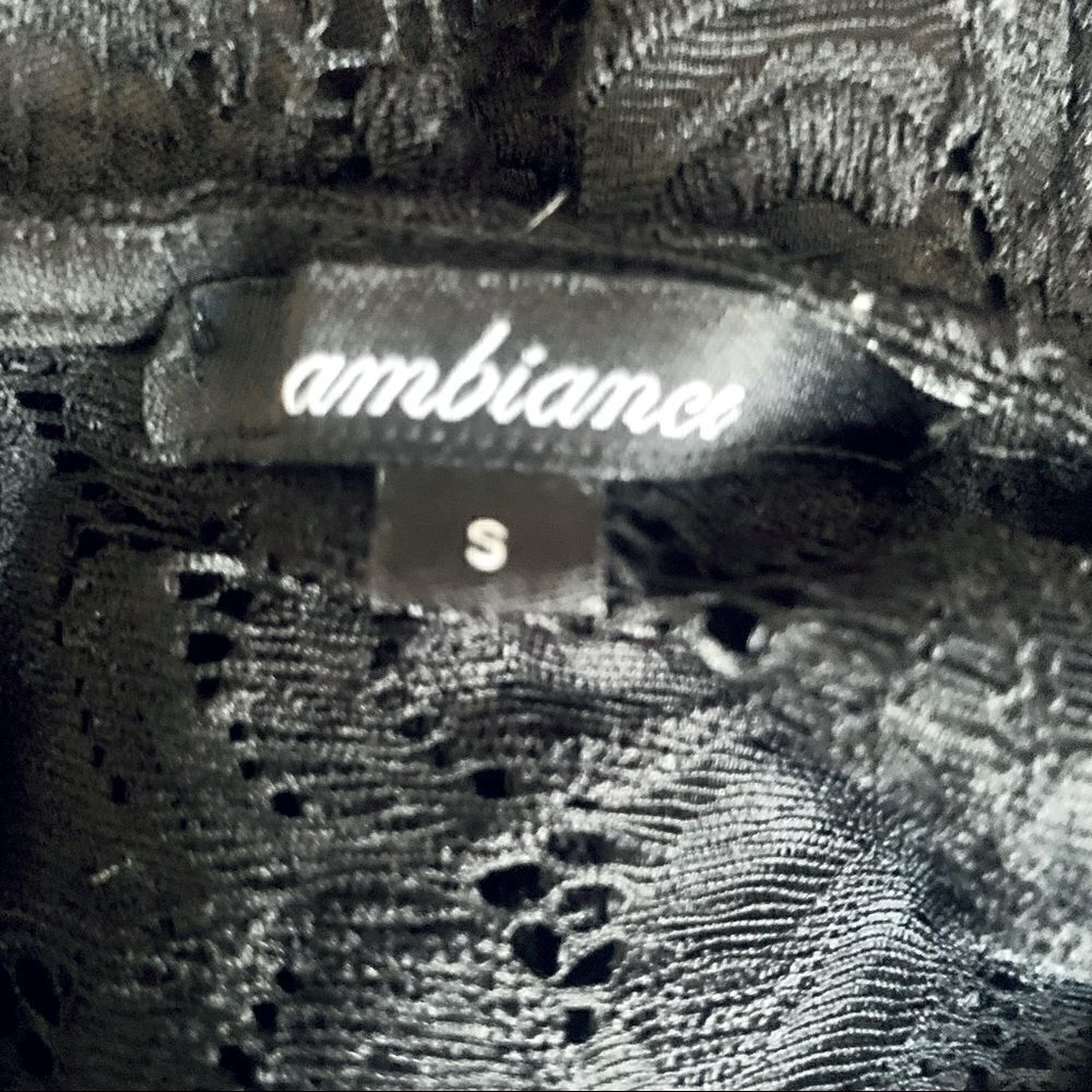 Ambiance Black Lace Overlay Midi Dress Size Small - Picture 15 of 15